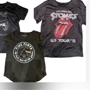 Bundle of Band Tees size 5/6. Rolling Stones & Pink Floyd.
